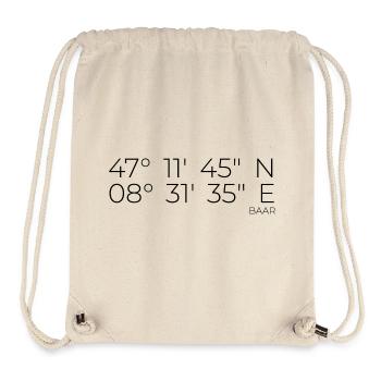 Koordinaten Baar - Stanley/Stella recycelter Gym Bag - Naturweiß - Vorne