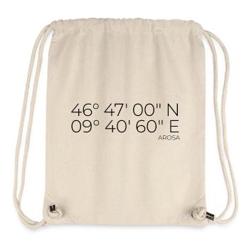 Koordinaten Arosa Graubünden - Stanley/Stella recycelter Gym Bag - Naturweiß - Vorne