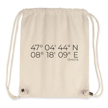 coordinates Emmen, Switzerland - Stanley/Stella Recycled Gym Bag - natural - Front