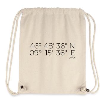Koordinaten Laax Graubünden Schweiz - Stanley/Stella recycelter Gym Bag - Naturweiß - Vorne