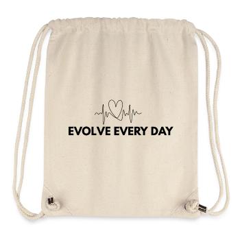 T-shirt Evolve Every Day – Mentalité de croissance imprimée - Sac à cordon recyclé Stanley/Stella - blanc naturel - Devant