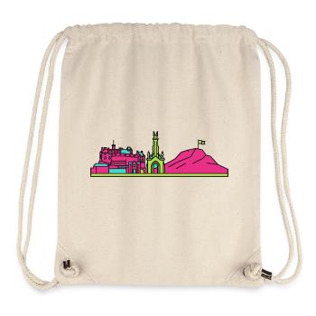 Edinburgh City Skyline Castle Moderne Linienkunst - Stanley/Stella recycelter Gym Bag - Naturweiß - Vorne