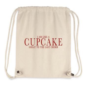 JE SUIS COMME UN CUPCAKE, BON JUSQU’À LA DERNIÈRE MIETTE - Sac à cordon recyclé Stanley/Stella - blanc naturel - Devant