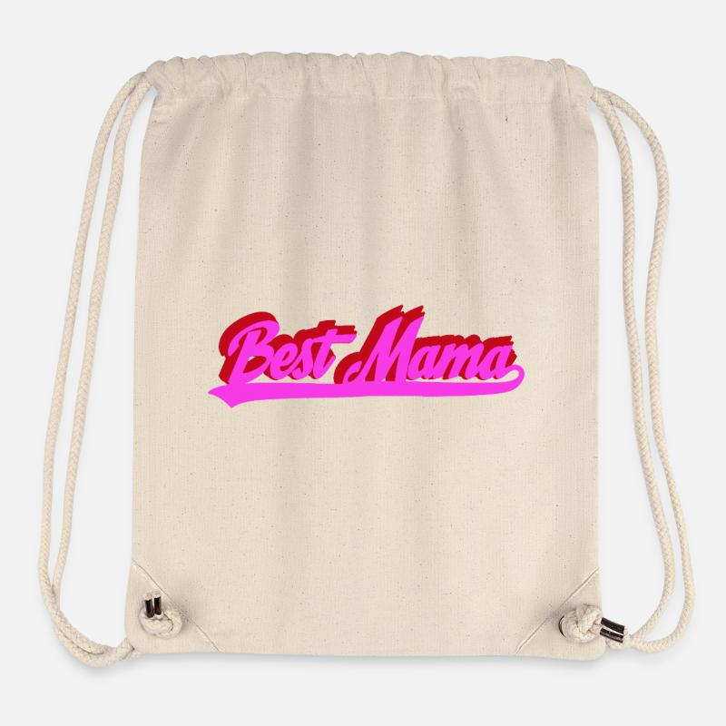 Best Mama Retro Bold Typography - Stanley/Stella Recycled Gym Bag - natural