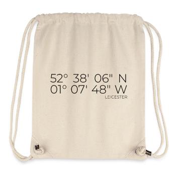 Coordinates: Leicester, England - Stanley/Stella Recycled Gym Bag - natural - Front