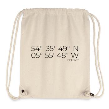Koordinaten Belfast Irland - Stanley/Stella recycelter Gym Bag - Naturweiß - Vorne