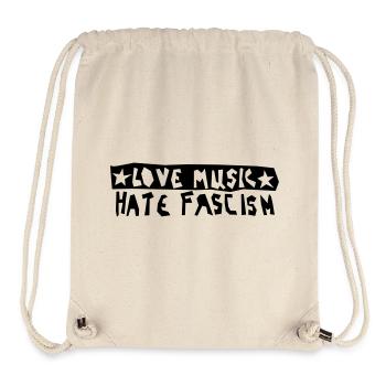 Love Music Haize Fascisme - Sac à cordon recyclé Stanley/Stella - blanc naturel - Devant