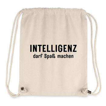 L’intelligence peut être amusante Conception d’affirmations - Sac à cordon recyclé Stanley/Stella - blanc naturel - Devant