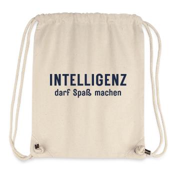 L’intelligence peut être amusante Conception d’affirmations - Sac à cordon recyclé Stanley/Stella - blanc naturel - Devant