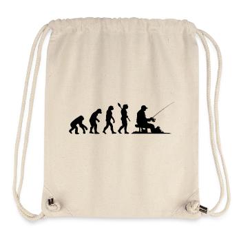 Lustige menschliche Evolution Fischer Angelliebhaber - Stanley/Stella recycelter Gym Bag - Naturweiß - Vorne