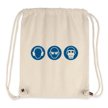 Three monkeys - hear, see, say nothing - Stanley/Stella Recycled Gym Bag - natural - Front