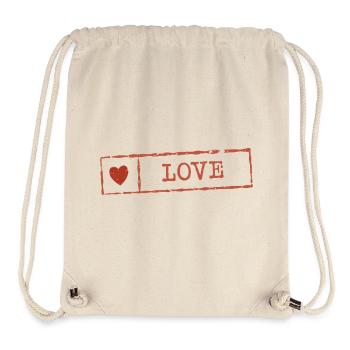 Rustic Heart Love Stamp - Stanley/Stella Recycled Gym Bag - natural - Front