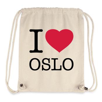 J’AIME OSLO Norvège - Sac à cordon recyclé Stanley/Stella - blanc naturel - Devant