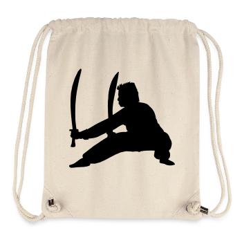Kung Fu Praktizierender mit zwei Schwertern - Stanley/Stella recycelter Gym Bag - Naturweiß - Vorne