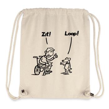 Setzen Sie sich und gehen Sie. Rollstuhlfahrer vs. Hundehumor * - Stanley/Stella recycelter Gym Bag - Naturweiß - Vorne
