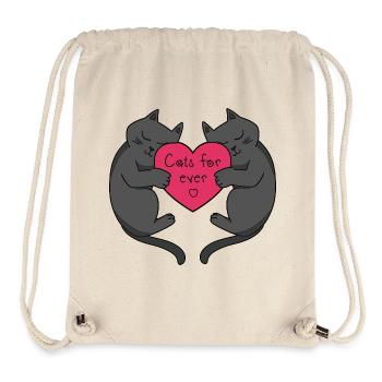 Amour de chat pour toujours - Sac à cordon recyclé Stanley/Stella - blanc naturel - Devant
