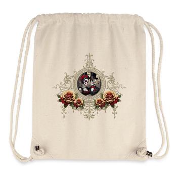 Romantik eines Totenkopf-Hochzeitspaares - Stanley/Stella recycelter Gym Bag - Naturweiß - Vorne