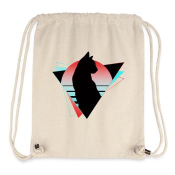 Katze Neon Geometrisch Silhouette Umriss Bunt - Stanley/Stella recycelter Gym Bag - Naturweiß - Vorne