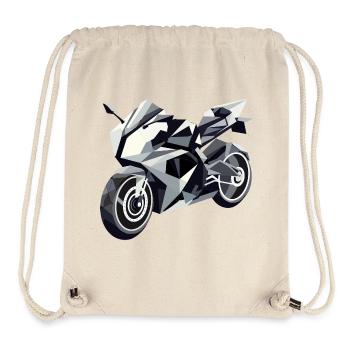 Futuristisches Motorrad in geometrischem Design - Stanley/Stella recycelter Gym Bag - Naturweiß - Vorne