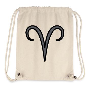 Widder Sternzeichen Symbol Schwarz & Grau - Stanley/Stella recycelter Gym Bag - Naturweiß - Vorne