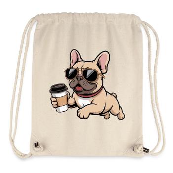 Sonnenbrillen Französische Bulldogge Kaffee - Stanley/Stella recycelter Gym Bag - Naturweiß - Vorne