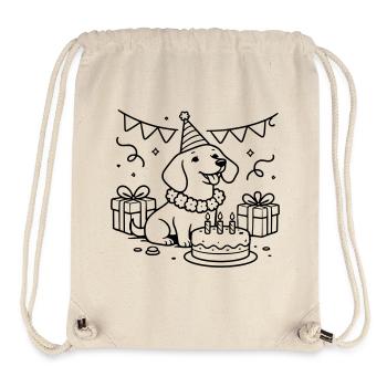 Geburtstag Dackel Torte Kinder  - Stanley/Stella recycelter Gym Bag - Naturweiß - Vorne