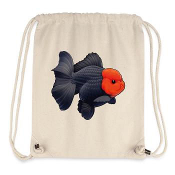 Oranda de grade noir avec poisson rouge du quartier général des Cheveux Rouges - Sac à cordon recyclé Stanley/Stella - blanc naturel - Devant