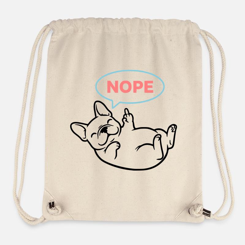 Frenchie Hund Nope Comic Bunt - Stanley/Stella recycelter Gym Bag - Naturweiß