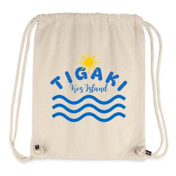 Ondes du Soleil de l’île Tigaki Kos - Sac à cordon recyclé Stanley/Stella - blanc naturel - Devant
