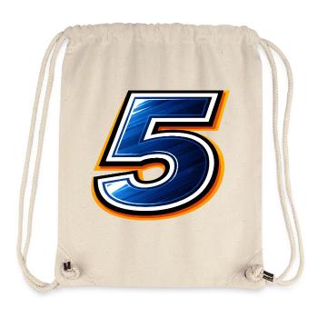Maillot de football numéro 5 design sportif - Sac à cordon recyclé Stanley/Stella - blanc naturel - Devant
