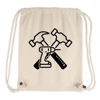 Werkzeug Hämmer Bohrer Outline - Stanley/Stella recycelter Gym Bag - Naturweiß - Vorne
