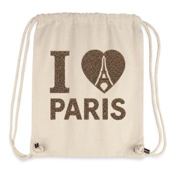 I Heart Paris Crowd Art - Stanley/Stella Recycled Gym Bag - natural - Front