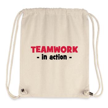 Teamwork in Action - Stanley/Stella recycelter Gym Bag - Naturweiß - Vorne