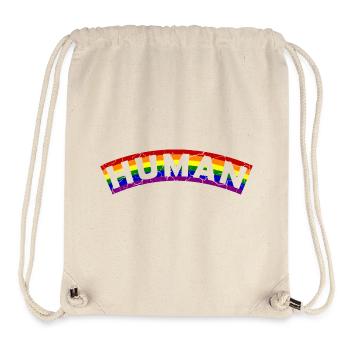 Conception du drapeau de la fierté humaine - Sac à cordon recyclé Stanley/Stella - blanc naturel - Devant