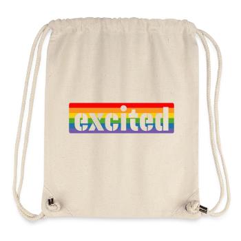 LGBT Rainbow Tshirt excited - Stanley/Stella Recycled Gym Bag - natural - Front
