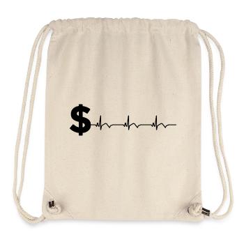 Dollar Sign $ ECG Heartbeat - Stanley/Stella Recycled Gym Bag - natural - Front