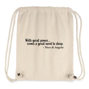Nico di Angelo quote - Stanley/Stella Recycled Gym Bag - natural - Front