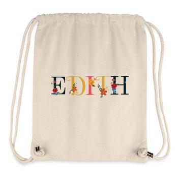 EDITH Name mit Blumen geschmückt - Stanley/Stella recycelter Gym Bag - Naturweiß - Vorne