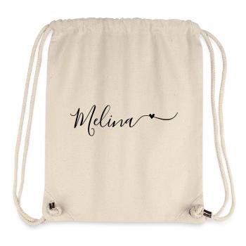 Melina Name Vorname Dekorativ - Stanley/Stella recycelter Gym Bag - Naturweiß - Vorne