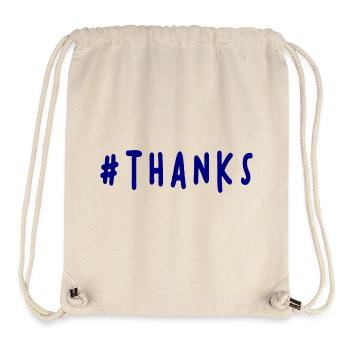 MERCI. THANKS. THANK YOU. ANNIVERSAIRE. NAISSANCE. - Sac à cordon recyclé Stanley/Stella - blanc naturel - Devant