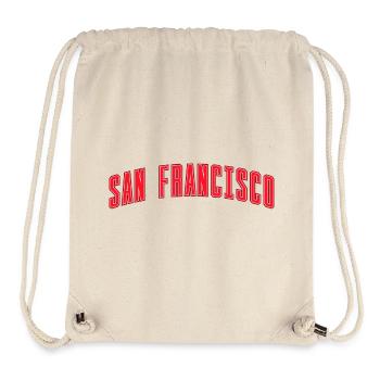 San Francisco Bogen Schriftzug Rot - Stanley/Stella recycelter Gym Bag - Naturweiß - Vorne