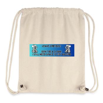 Bumper sticker of a wheelchair clown # - Stanley/Stella Recycled Gym Bag - natural - Front