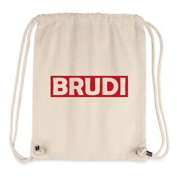 BRUDI Bold Red Logo Tee - Stanley/Stella Recycled Gym Bag - natural - Front