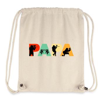 Paintball Papa Retro Silhouette Sportdesign - Stanley/Stella recycelter Gym Bag - Naturweiß - Vorne