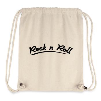rock n roll design retro vintage style - Stanley/Stella Recycled Gym Bag - natural - Front