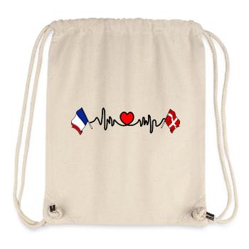 Savoie et France – En un clin d’œil - Sac à cordon recyclé Stanley/Stella - blanc naturel - Devant