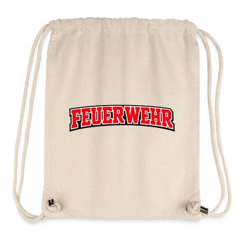 Feuerwehr Schriftzug Rot Weiß Outline - Stanley/Stella recycelter Gym Bag - Naturweiß - Vorne