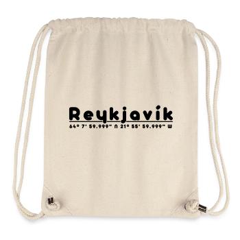 Reykjavik – Coordonnées & Conception de la capitale - Sac à cordon recyclé Stanley/Stella - blanc naturel - Devant