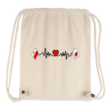 Cardio-Herz Flagge Polen, Flagge Japan - Stanley/Stella recycelter Gym Bag - Naturweiß - Vorne