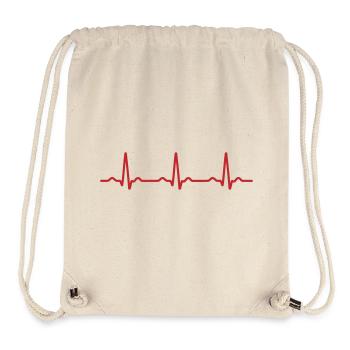 Rythme cardiaque de l’ECG rouge sans couture - Sac à cordon recyclé Stanley/Stella - blanc naturel - Devant